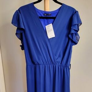 NWT - Blue short sleeve wrap dress